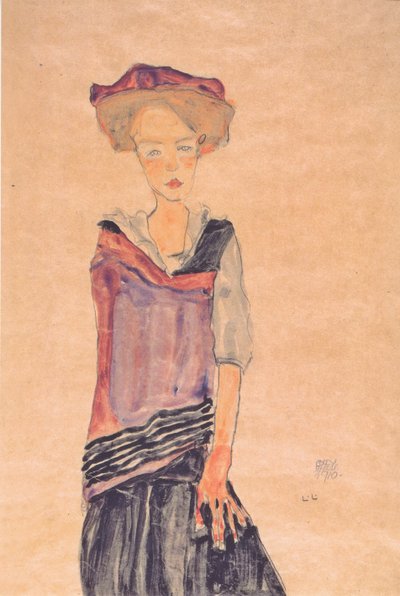 Standing Girl by Egon Schiele